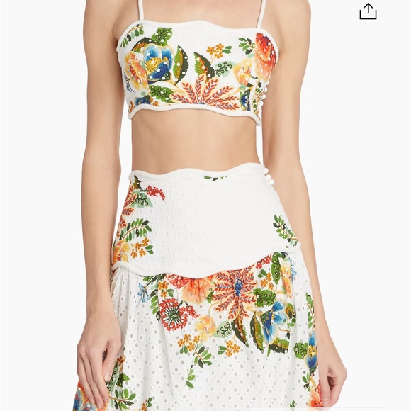 FARM Rio Multicolor Floral Crop Top - Picture 2 of 4